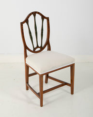 Pair of Edwardian Painted Satinwood Side Chairs