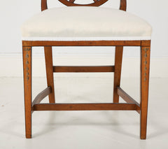 Pair of Edwardian Painted Satinwood Side Chairs