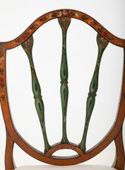 Pair of Edwardian Painted Satinwood Side Chairs