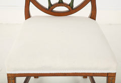 Pair of Edwardian Painted Satinwood Side Chairs
