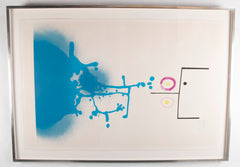 "Blue Fantasy" Color Screenprint on Paper by Victor Pasmore