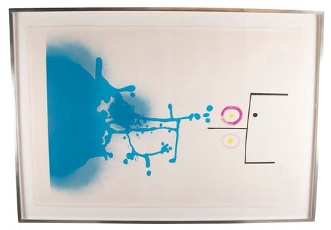 "Blue Fantasy" Color Screenprint on Paper by Victor Pasmore