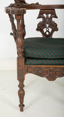 Wonderfully Carved 19th Century Italian Walnut Corner Chair