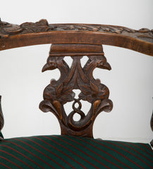 Wonderfully Carved 19th Century Italian Walnut Corner Chair