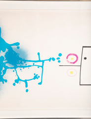 "Blue Fantasy" Color Screenprint on Paper by Victor Pasmore