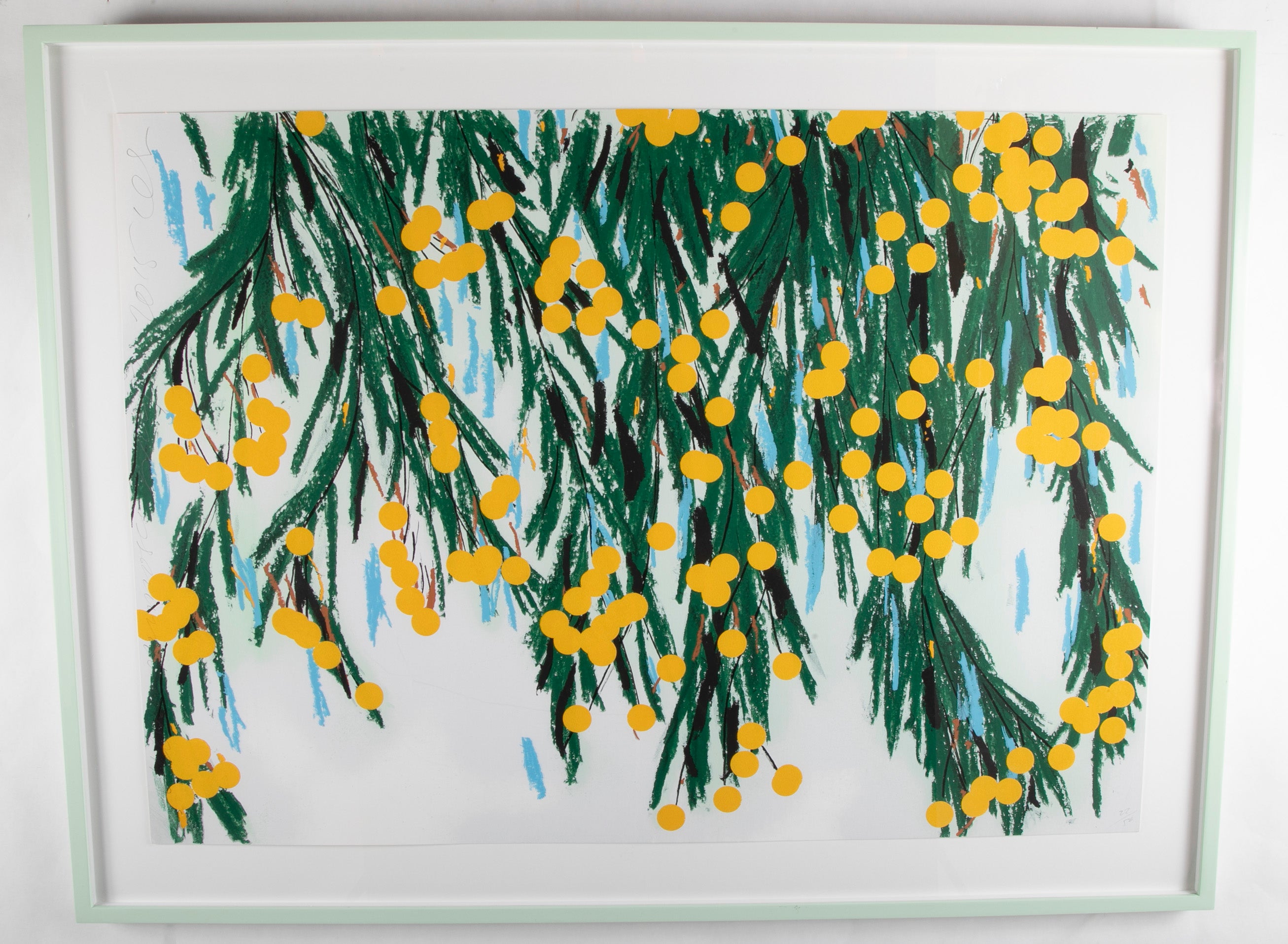 "Mimosas" Screen Print with Flocking by Donald Sultan