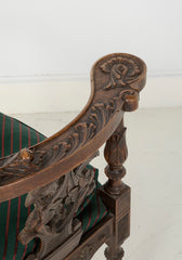 Wonderfully Carved 19th Century Italian Walnut Corner Chair