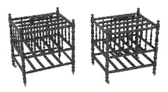 Pair of 19th Century Ebonized English Canterbury's
