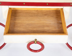 A Parchment and Leather Clad Desk by Jacques Adnet