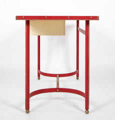 A Parchment and Leather Clad Desk by Jacques Adnet