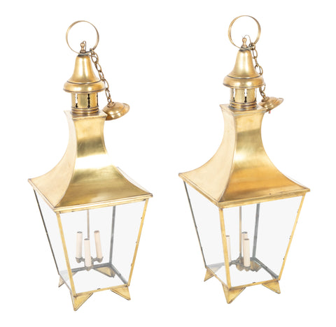 Pair of Anglo Indian Brass Lanterns