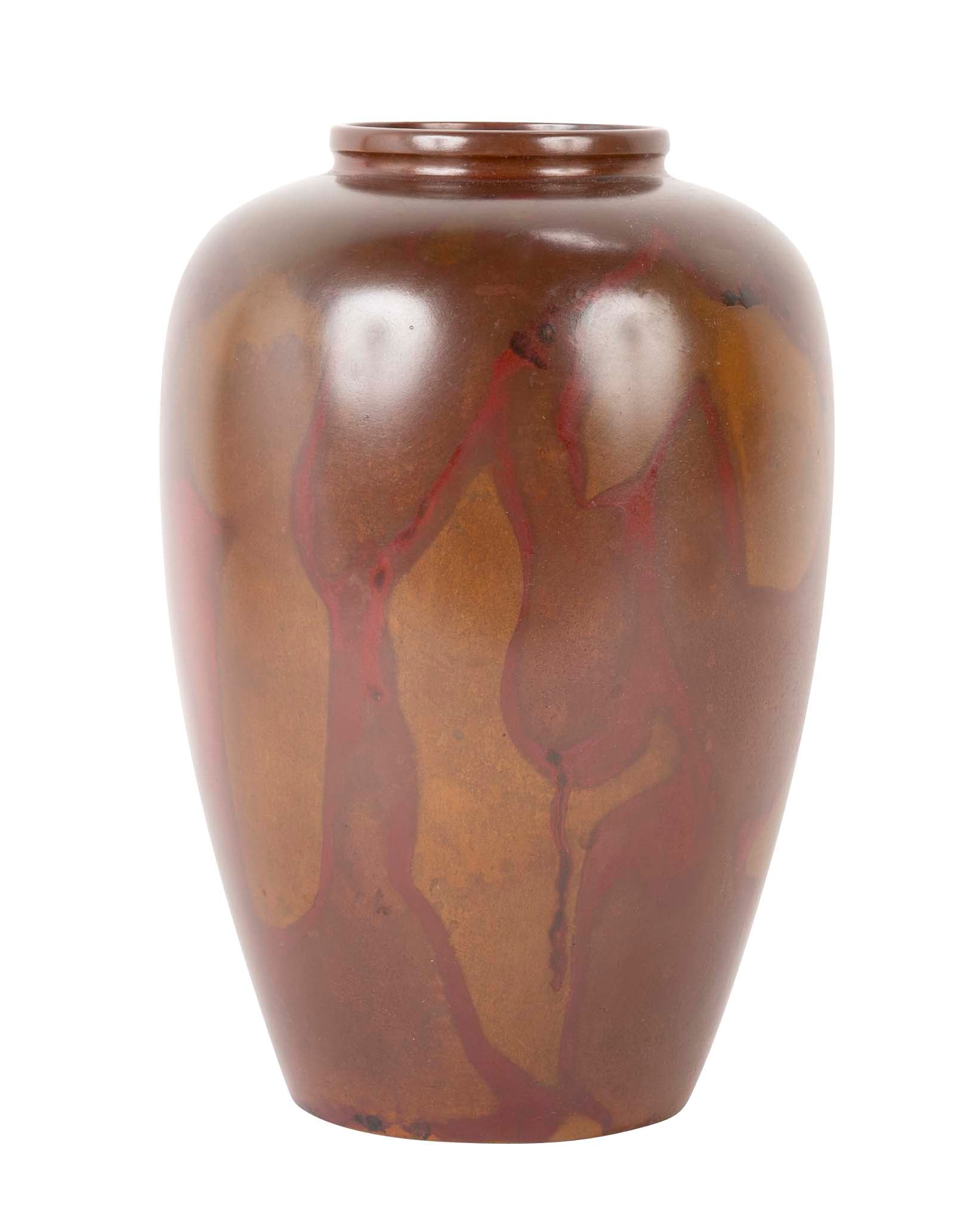 Large Patinated Japanese Bronze Vase