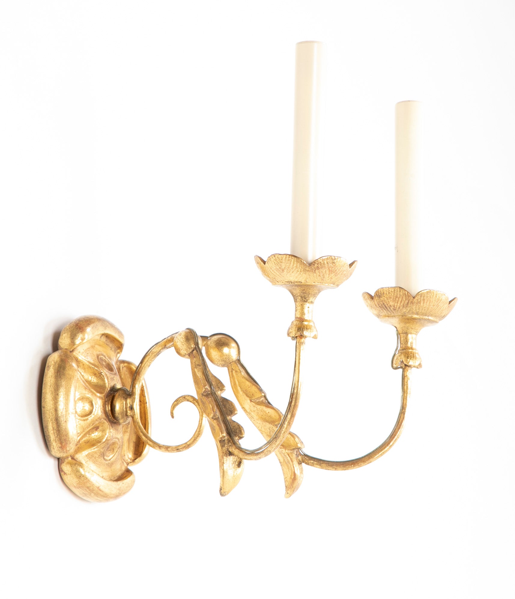 Set of Eight Continental Water Giltwood Sconces