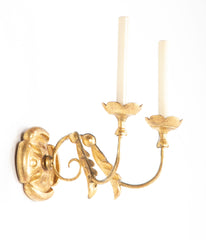 Set of Eight Continental Water Giltwood Sconces