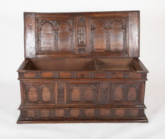 17th Century Spanish Carved Walnut Chest