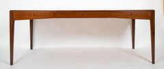 Severin Hansen, Jr. Three Drawer Teak Desk with Leather Insert in Top