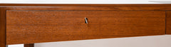 Severin Hansen, Jr. Three Drawer Teak Desk with Leather Insert in Top