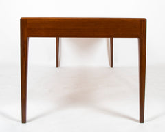 Severin Hansen, Jr. Three Drawer Teak Desk with Leather Insert in Top