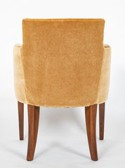 A Set of Four Walnut and Mohair Chairs Designed By Dominique