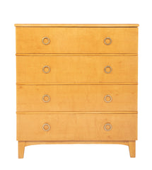 A French Mid-Century Three Drawer Chest with Circular Pulls