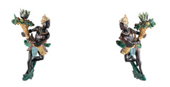 Pair of Venetian Carved Polychrome Cornucopia