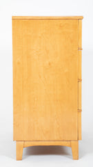 A French Mid-Century Three Drawer Chest with Circular Pulls