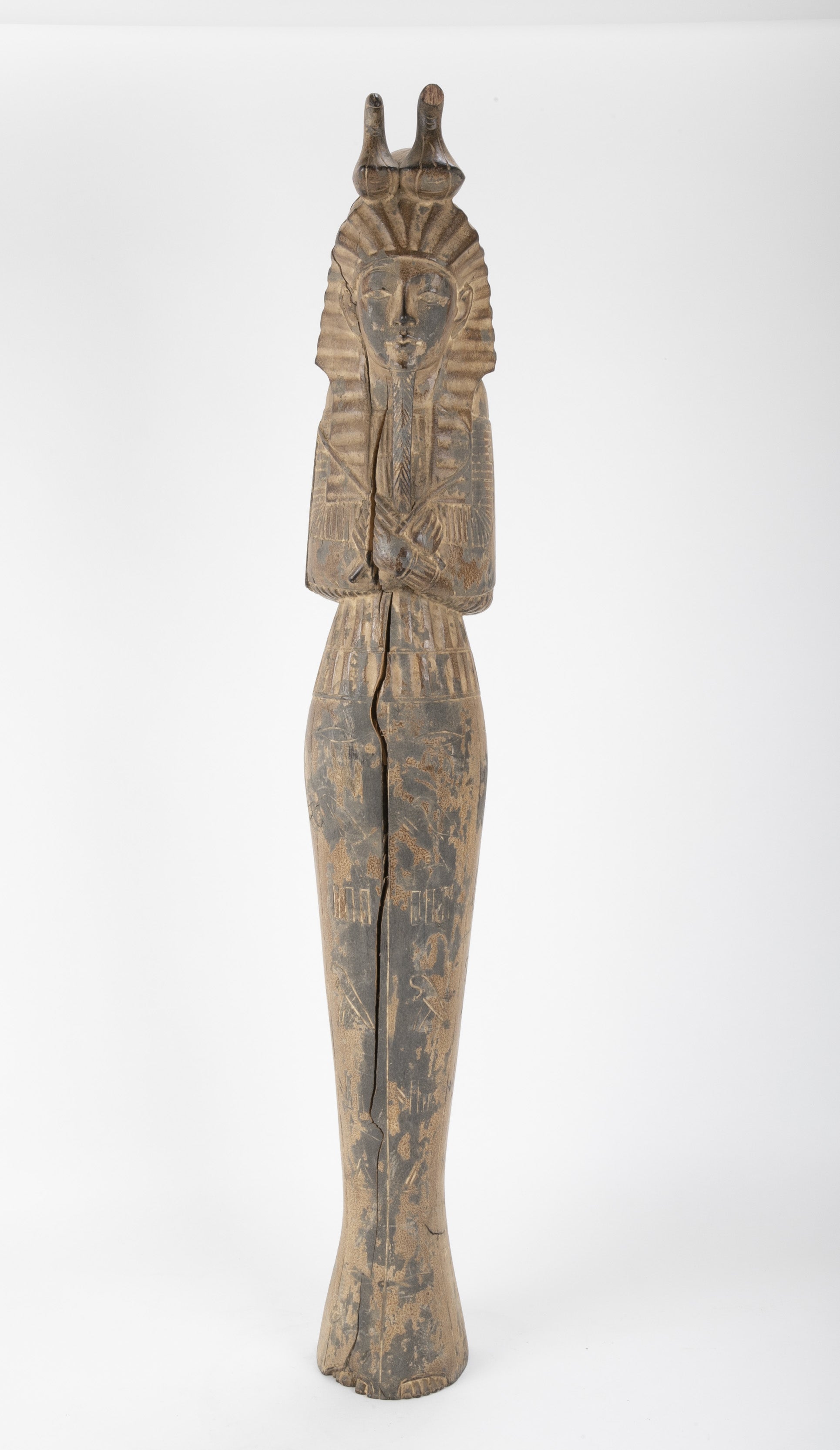 French Egyptian Revival Carved Wood Figure of King Tutankamun