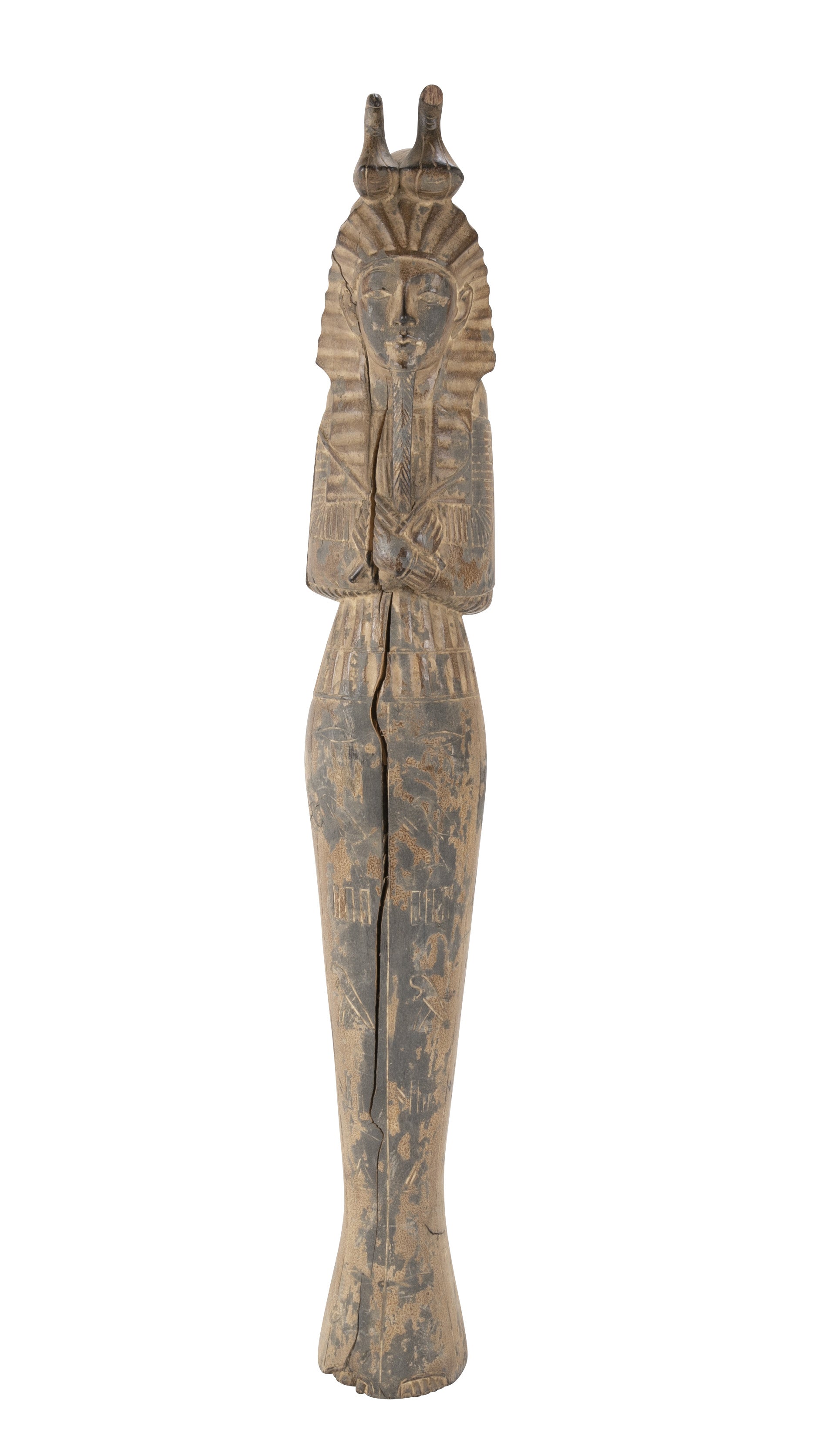 French Egyptian Revival Carved Wood Figure of King Tutankamun