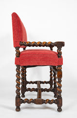 Early 18th Century English William & Mary Barley Twist Bench in Oak