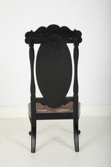 English Papier Mache Reverse Painted Mirror Back Chair