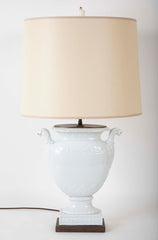 Pair of Federal Period White Glazed Lamps