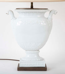 Pair of Federal Period White Glazed Lamps