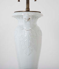 Pair of Federal Period White Glazed Lamps