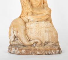 Carved Stone Kannon on Elephant