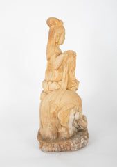 Carved Stone Kannon on Elephant