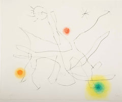 "Flux de L' Aimant" Drypoint & Color Aquatint by Joan Miro
