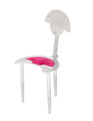 Mid-Century Italian Polished Metal Chair as Sculpture