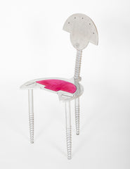 Mid-Century Italian Polished Metal Chair as Sculpture
