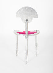 Mid-Century Italian Polished Metal Chair as Sculpture