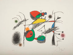 "Raymond Queuneau" Color Lithograph by Joan Miro