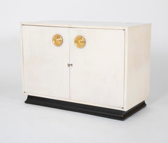 Pair of Mid-Century Modern Parchment Cabinets