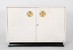 Pair of Mid-Century Modern Parchment Cabinets