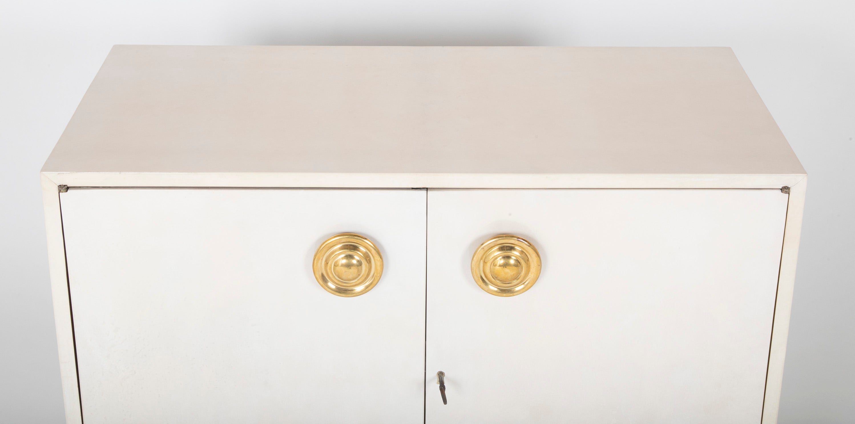 Pair of Mid-Century Modern Parchment Cabinets