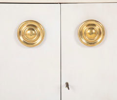 Pair of Mid-Century Modern Parchment Cabinets