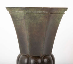 SOLD 11/2/21 Pair of Octagonal Disko Metal Vases by Just Andersen