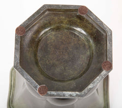 SOLD 11/2/21 Pair of Octagonal Disko Metal Vases by Just Andersen