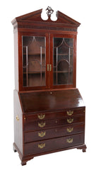 Mahogany Pediment Top Two Part Secretary