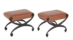 Pair of Regency Style Steel X - Stools