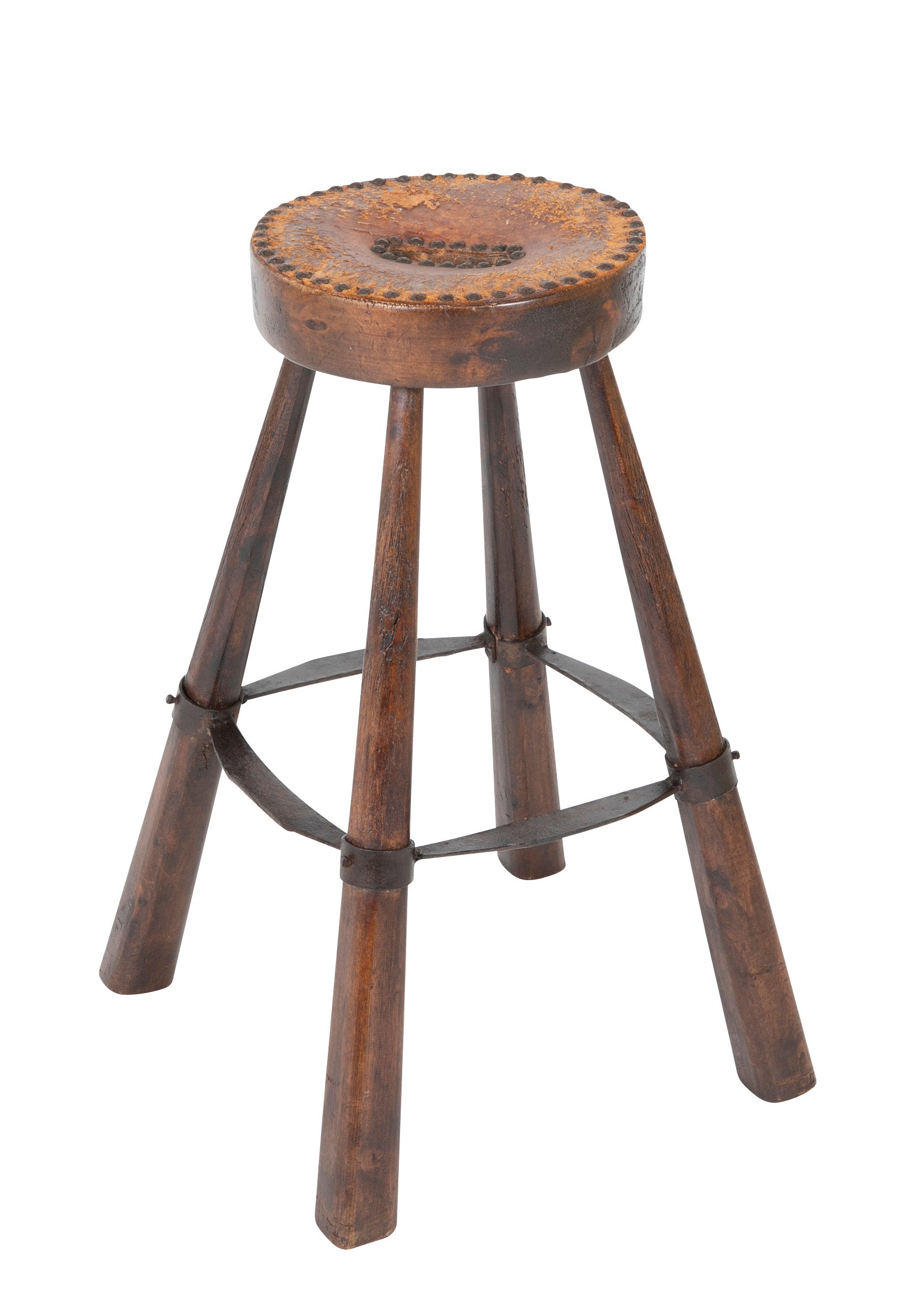 Hand Forged Iron and Wood Stool Hand Forged Iron and Wood Stool