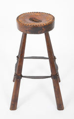 Hand Forged Iron and Wood Stool